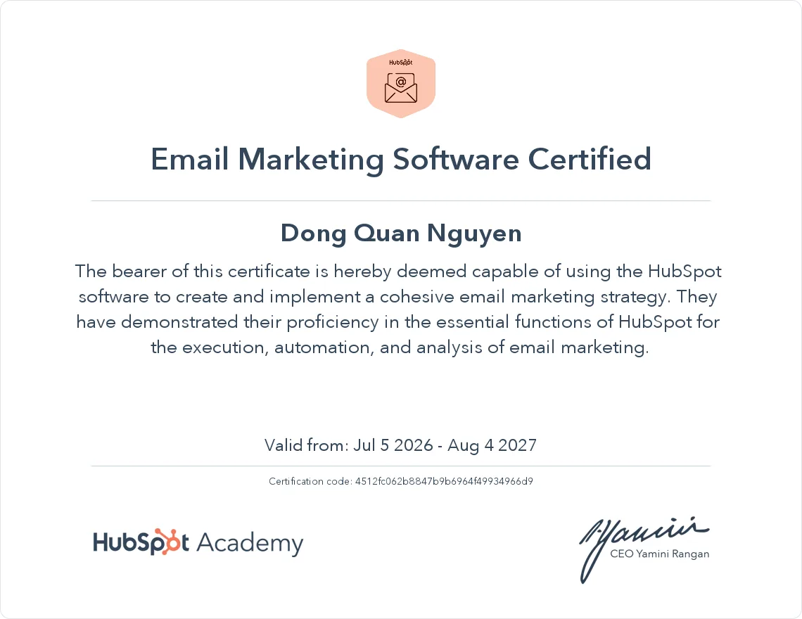 Email Marketing Software Certified