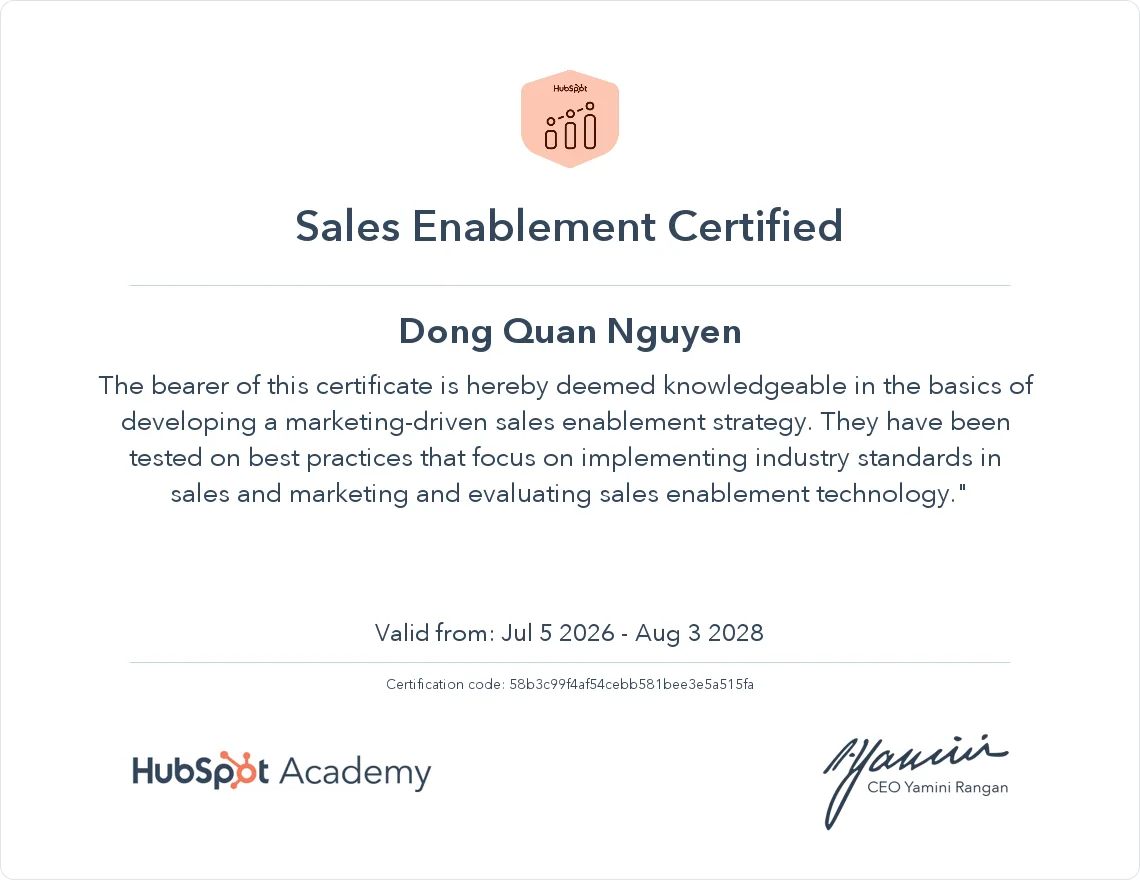 Sales Enablement Certified