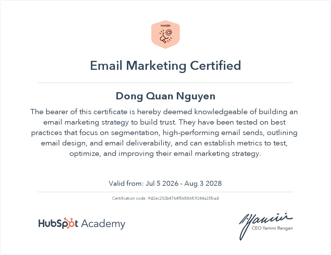 Email Marketing Certified